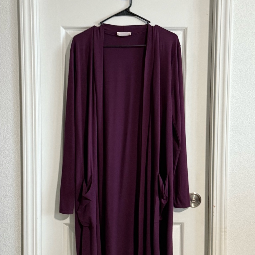Zenana Outfitters Deep Purple Cardigan